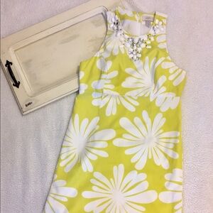 Ann Taylor Yellow and White Floral Midi Dress